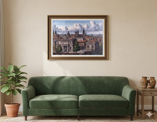 European Rooftops Under Dramatic Skies