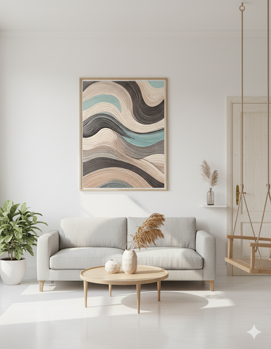 Serene Waves Abstract Wall Art