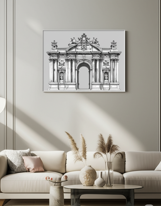 Title: Baroque Grandeur Archway Sketch