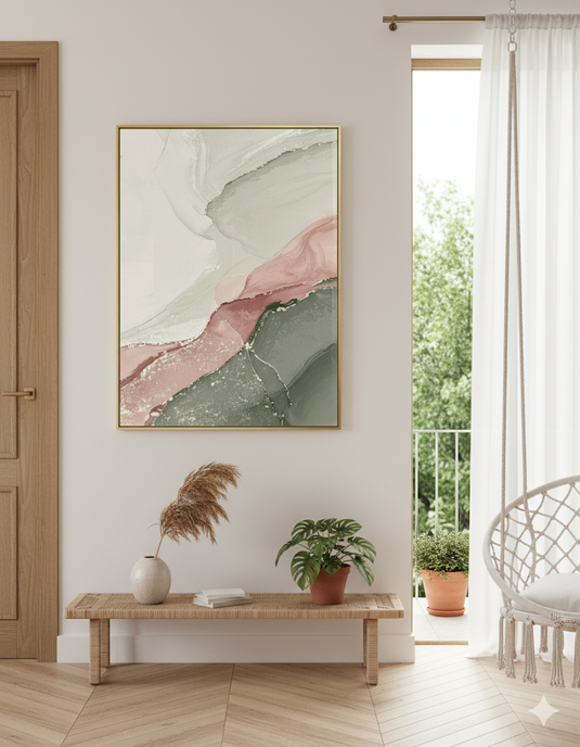 Blush and Gold Marble Flow