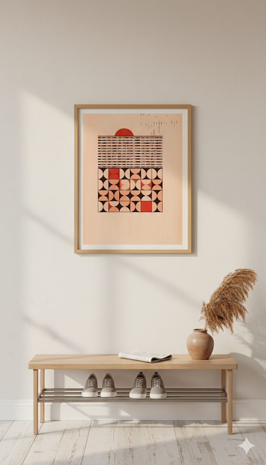 Mid-Century Modern Geometric Sunset