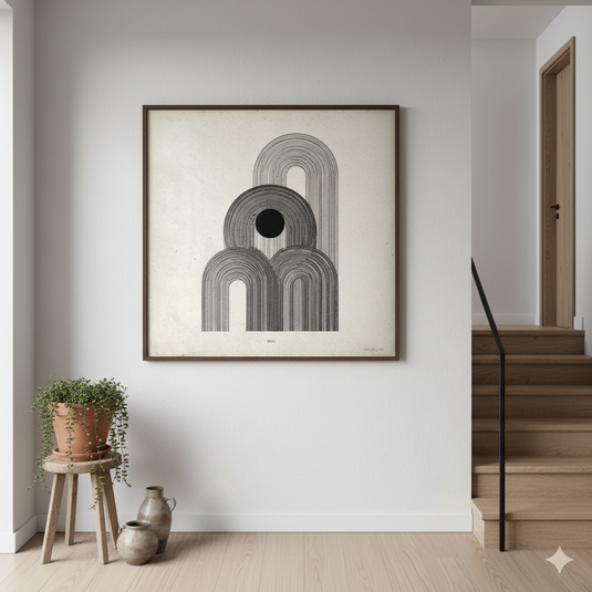 Abstract Arches: Minimalist Greyscale Harmony