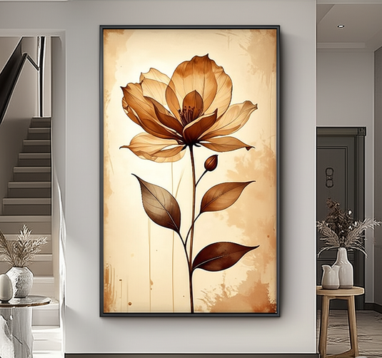 Ethereal Bloom: Sepia Serenity Wall Art