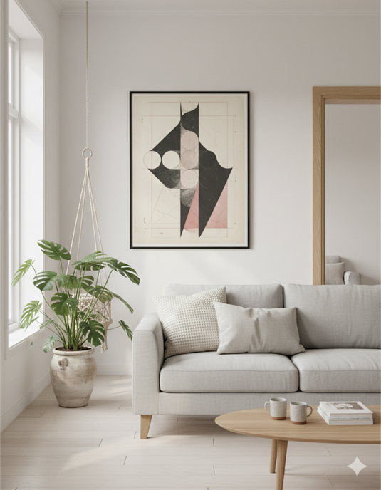 Celestial Balance: Mid-Century Modern Abstract