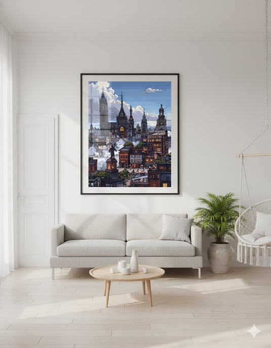 Twilight Cityscape in Comic Book Style