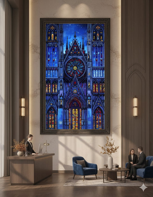 Gothic Night Cathedral Rose Window