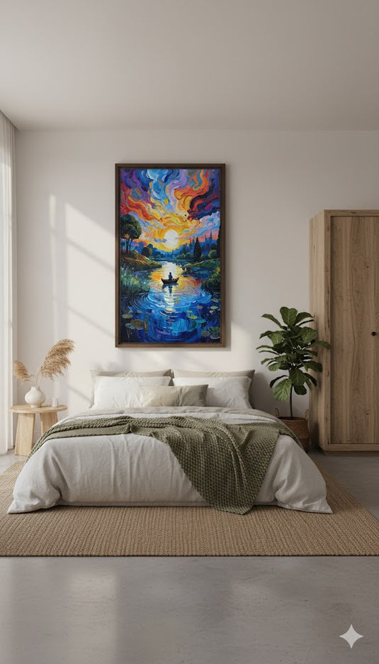 Vivid Sunset Row on Palette Lake