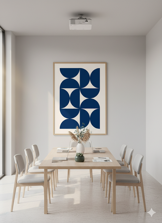 Bauhaus Abstract in Indigo