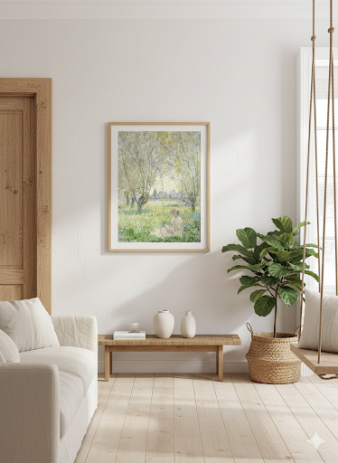 Monet- Woman Seated Under The Wellow, 1880