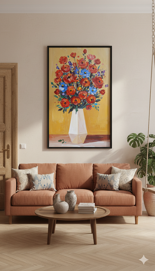 Abstract Impasto Summer Floral Bouquet