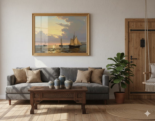 Golden Sunset Sail on Open Seas