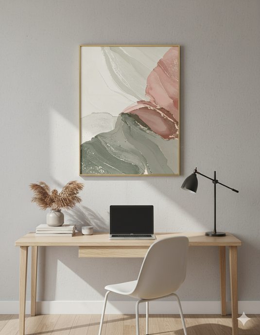 Blush & Sage Abstract Flow