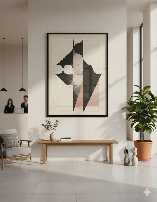 Celestial Balance: Mid-Century Modern Abstract