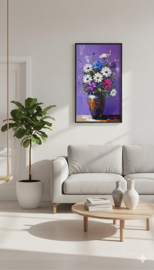 Vibrant Impasto Daisy Bouquet