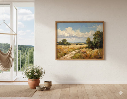 Sun-Drenched Summer Field Pathway