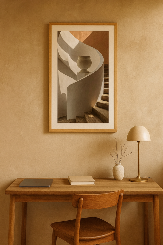 Spiral Ascent in Terracotta Hues