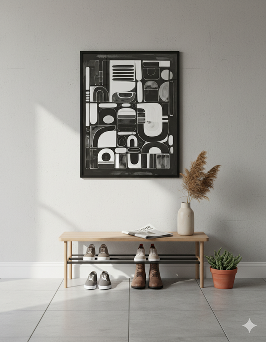 Monochromatic Abstract Geometric Harmony