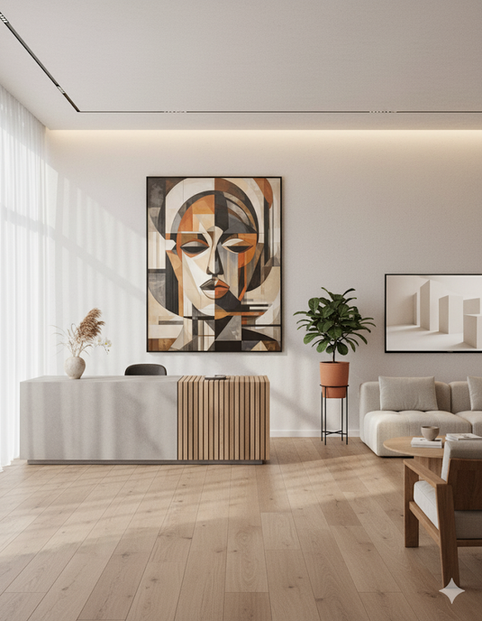 Geometric Grace: Abstract Woman Portrait