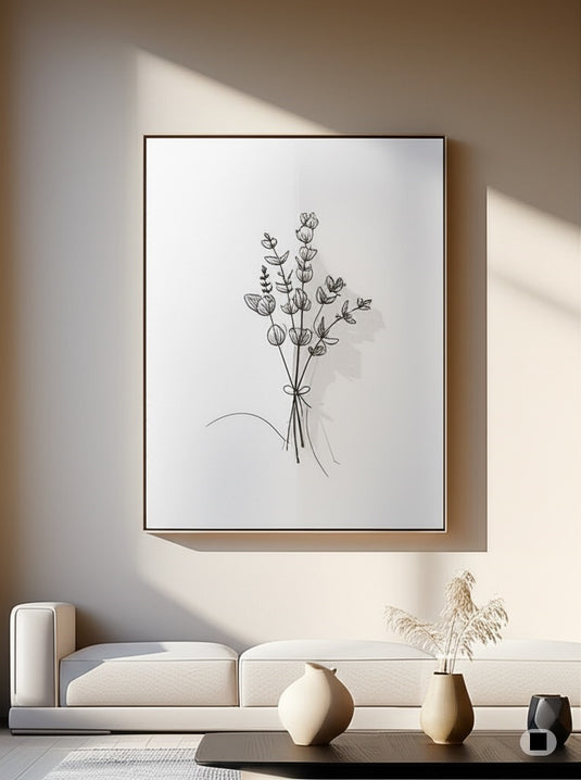 Gentle Eucalyptus Line Art Bouquet