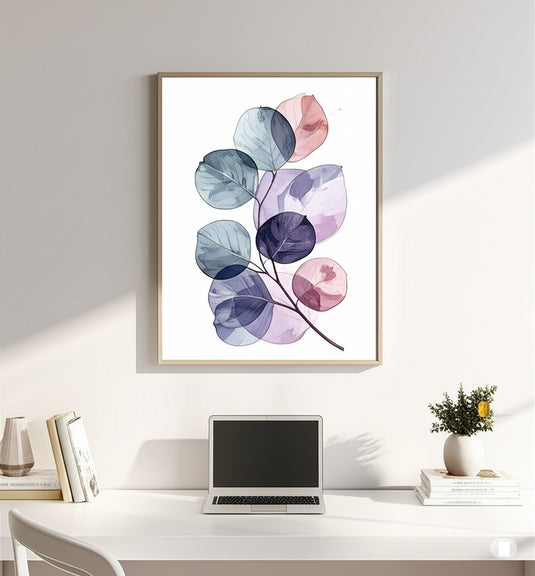 Ethereal Leaves Watercolor Canvas