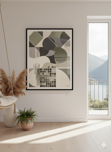 Geometric Harmony in Sage & Grey