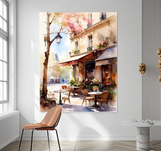 Parisian Cafe Spring Morning