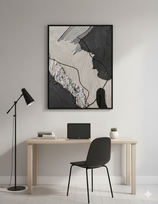 Monochromatic Abstract: Textured Serenity