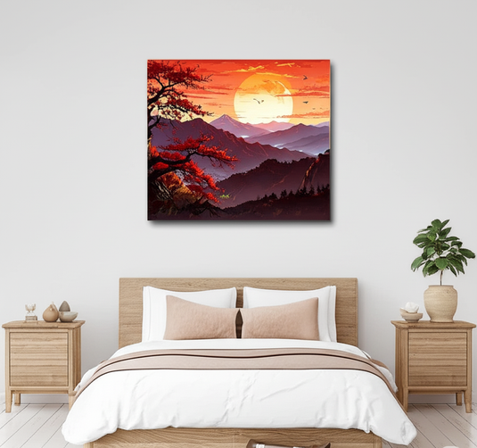 Autumn Sunset Over Crimson Peaks