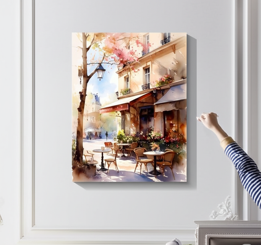 Parisian Cafe Spring Morning