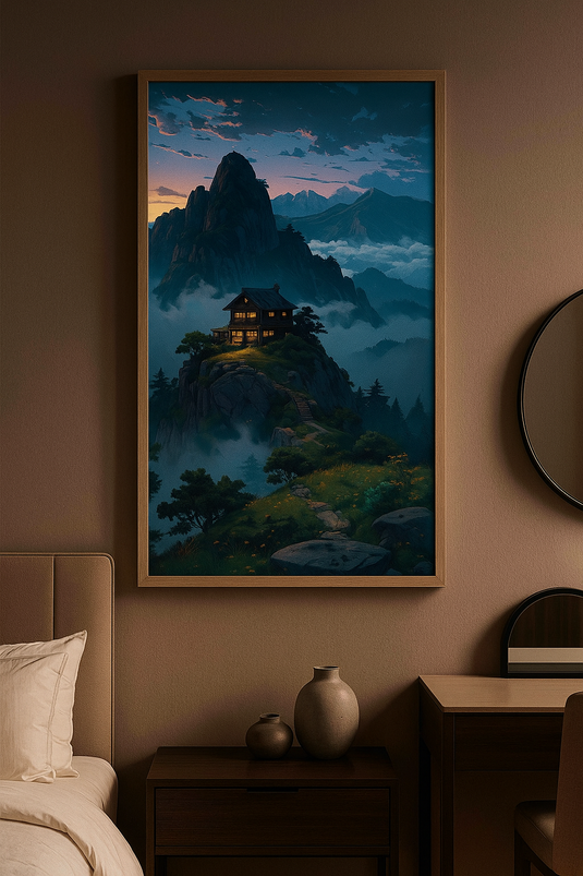 Mountain Cabin Twilight Dream