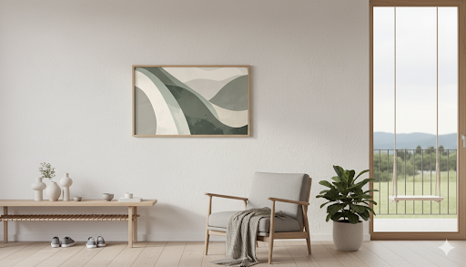 Serene Earth Tones Abstract Waves