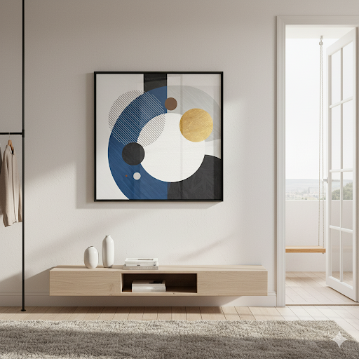 Geometric Harmony in Blue and Gold