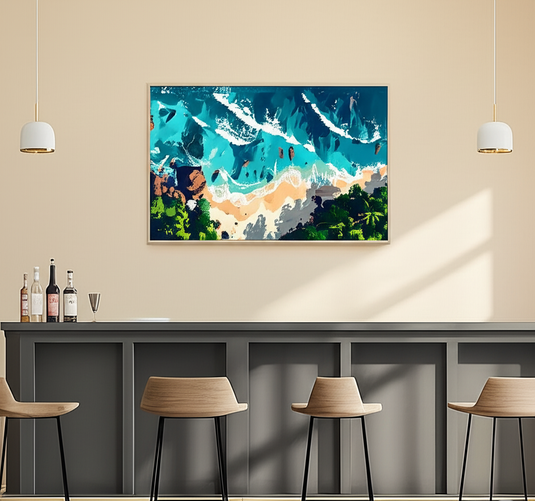 Tropical Shores: Azure & Gold