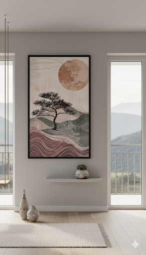 Serene Sunset Over Misty Peaks