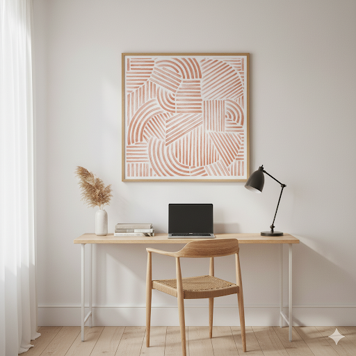 Abstract Terracotta Strokes Art Print