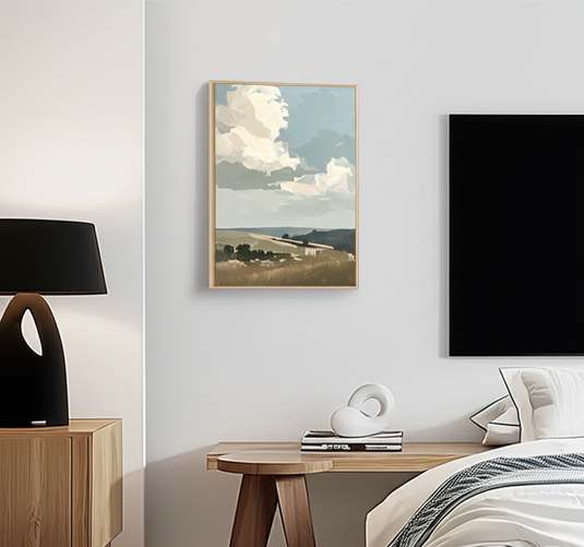 Skyline Serenity: Cloudscape Landscape Painting