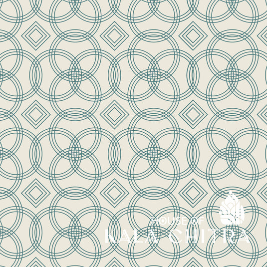 Teal Harmony Geometric Weave