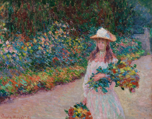 Monet- Jeune Fille Dans Le Jardin De Giverny, 1888