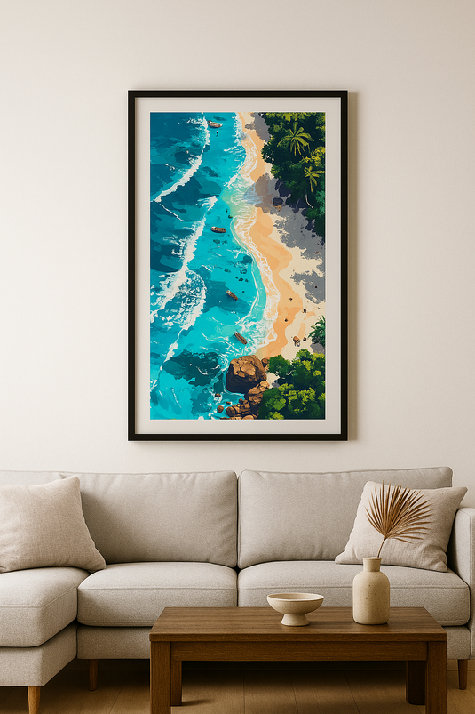 Tropical Shores: Azure & Gold