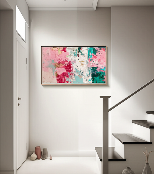 Blush & Teal Abstract Embrace