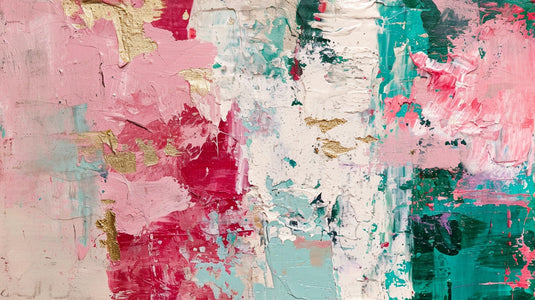 Blush & Teal Abstract Embrace