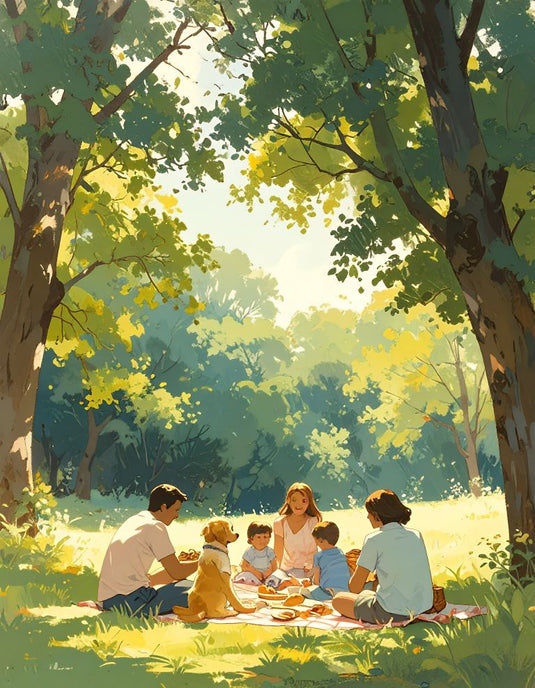 Sunny Family Picnic in the Park