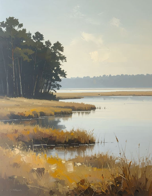 Misty Waters, Autumn Shore Solitude