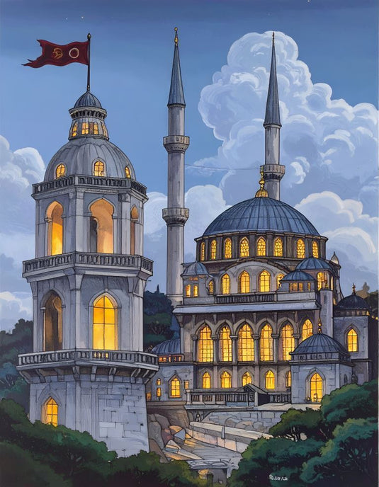 Istanbul Twilight: Illuminated Mosque