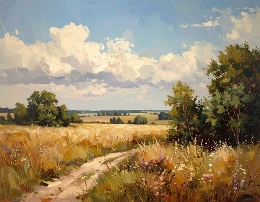 Sun-Drenched Summer Field Pathway