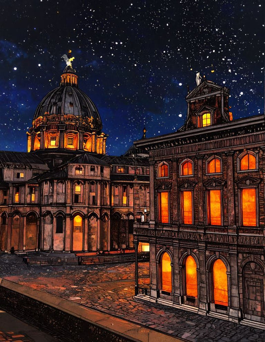 Starlit Rome: Baroque Night Glow