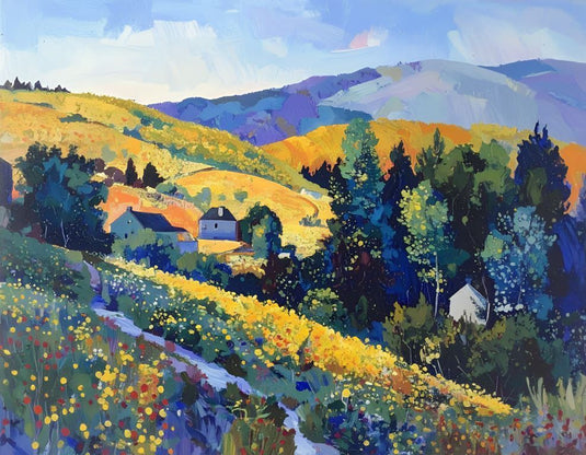 Golden Fields and Mountain Retreat