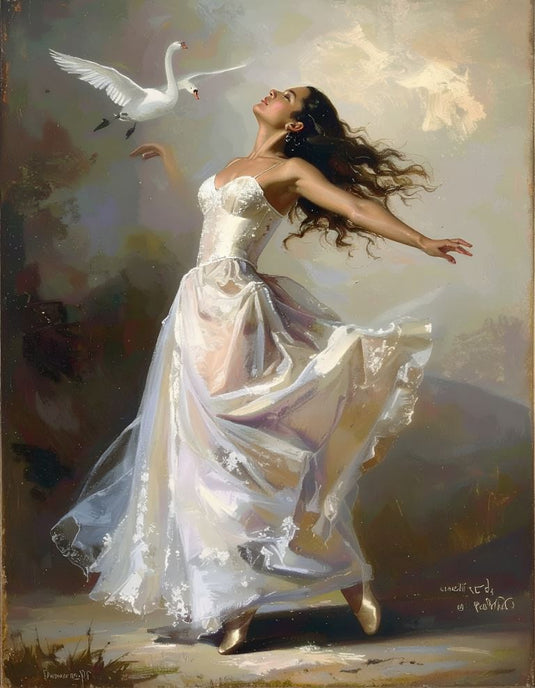 Graceful Swan Dance in White