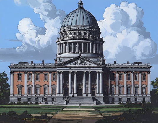 Architectural Grandeur Under Cloudy Skies