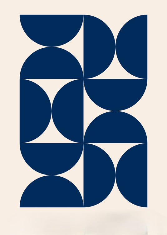 Bauhaus Abstract in Indigo